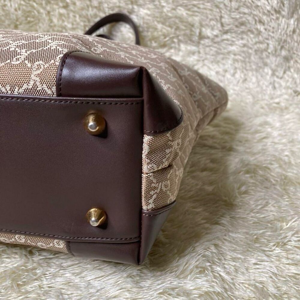 Roberta di Camerino Brown Italian Leather Trim Monogram Tote Bag - Picture 5 of 9